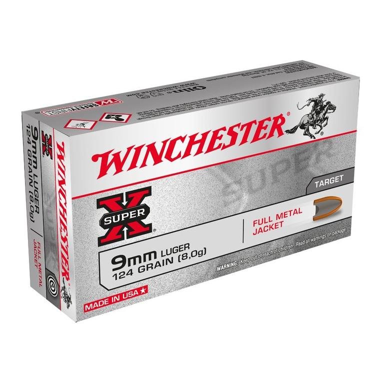 Winchester 9 mm Super X 124 gr FMJ