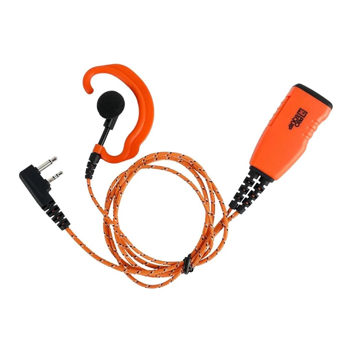 PRO-P610L Orange tygkabel öronbygel & mikrofon/PTT
