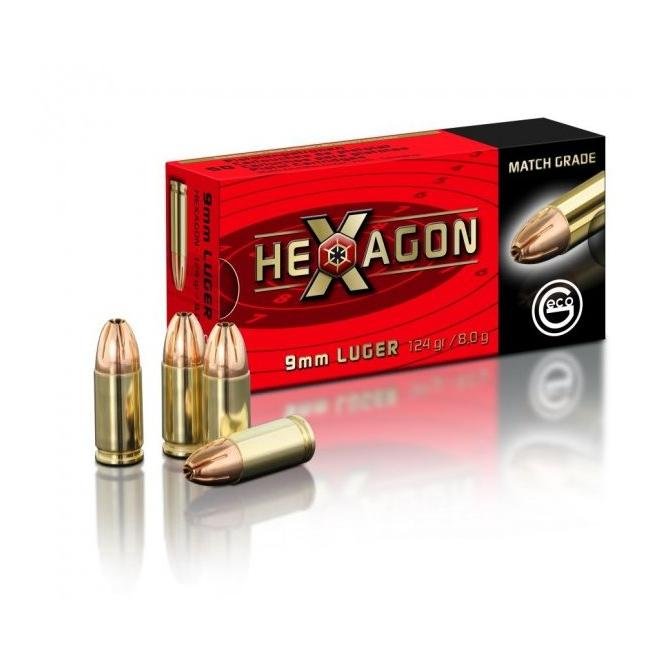 9 mm Luger Hexagon 8 g/124 gr 50 st/ask